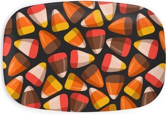 Serving Platters: Candy Corn - Midnight Serving Platter, Orange