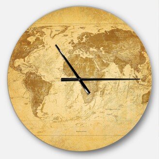 Designart Oversized Global Round Metal Wall Clock