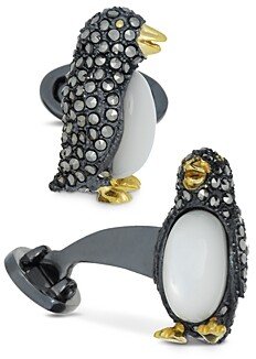 Sterling Silver & Marcasite Penguin Cufflinks