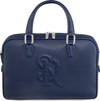 Men's Embossed Leather Briefcase-AA