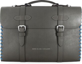 Anchor & Crew Falcon Grey Rufford Leather & Rope Briefcase Small