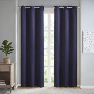 Gracie Mills Taren Solid Blackout Triple Weave Grommet Top Curtain Panel Pair - 42x63-AB