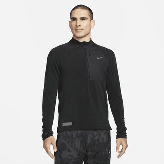 Men's Dri-FIT Running Division 1/2-Zip Mid Layer Running Top in Black