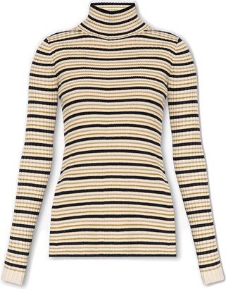 Striped Turtleneck Jumper-AA