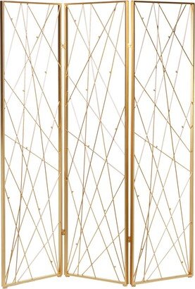 Peyton Lane Geometric Hinged 3-Panel Room Divider Screen-AA