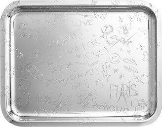 Graffiti 36x28cm silver-plated rectangular tray