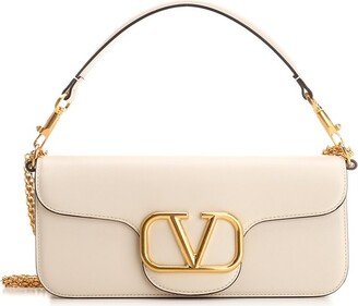 VLogo Plaque Foldover Top Clutch Bag-AA