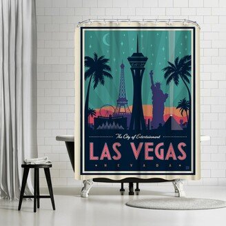 71 x 74 Shower Curtain, USA LasVegas City Of Entertainment by Anderson Design Group