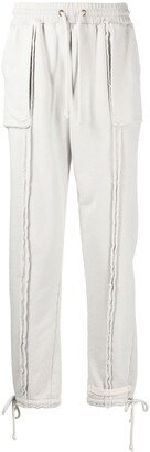 Raw-Edge Drawstring Track Pants