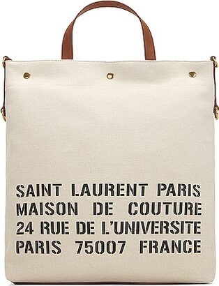 North/South Foldable Tote in White