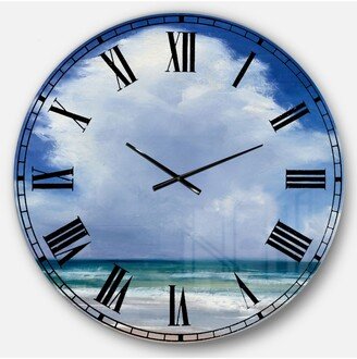 Designart Coastal Landscape Oversized Metal Wall Clock - 36 x 36