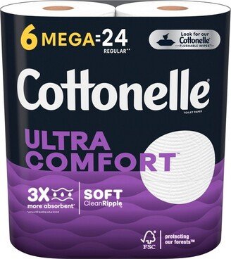 Cottonelle Ultra ComfortCare Strong Toilet Paper - 6 Mega Rolls