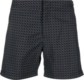 Geometric-Jacquard Swim Shorts