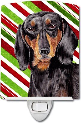 Dachshund Candy Cane Holiday Christmas Ceramic Night Light