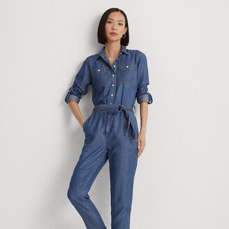 Ralph Lauren Belted Denim Jumpsuit