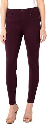 Gia Glider/Revolutionary New Skinny Pull-On Knit Super Stretch Ponte Pants (Aubergine) Women's Casual Pants