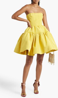 Strapless ruffled silk-taffeta mini dress