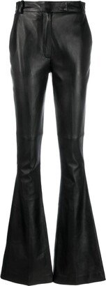 Flared Leather Trousers-AA