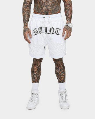 Saint Morta Big & Tall Day Of The Dead Basketball Shorts - White/black