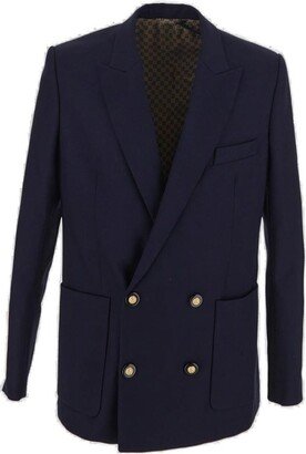 Double-Breasted Tailored Blazer-AL