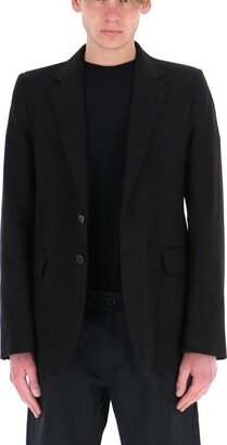 Single-Breasted Notched-Lapel Blazer-AA