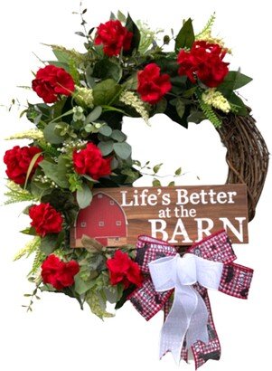 Farmhouse Barn Wreath For Front Double Doors