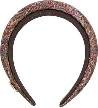 Paisley-Print Silk Headband