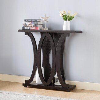 Q-Max Wooden Console Sofa Side End Table with Curved Legs