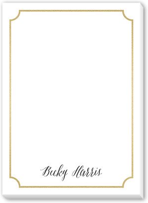 Notepads: Bordered List 5X7 Notepad, White, Matte