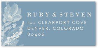 Wedding Address Labels: Dusty Blooms Address Label, Blue, Address Label, Matte