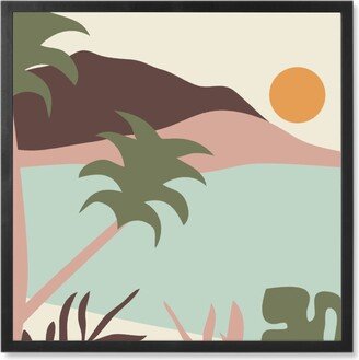Photo Tiles: Tropical Paradise - Earth Tones Multi Photo Tile, Black, Framed, 8X8, Multicolor