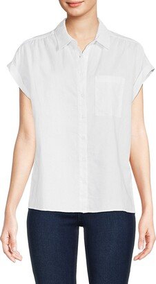 Saks Fifth Avenue Made in Italy Saks Fifth Avenue Women's Linen Blend Shirt