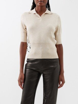 Metallic-knit Polo Shirt