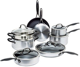 Venice Noir 13-Piece Stainless Steel & Ceramic Nonstick Cookware Set