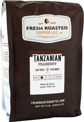 Fresh Roasted Coffee, Tanzanian Peaberry Coffee, Light Roast Whole Bean - 5lb