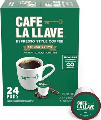 Cafe La Llave Espresso Roast Single Serve Coffee - 24ct