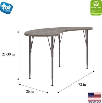 Tot Mate Curved Table, Adjustable Height Legs, Table Top Height Range 21 to 30, Ready-To-Assemble