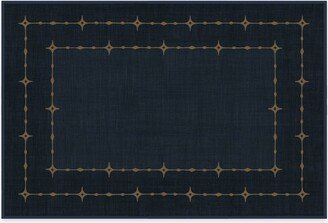 Sparkle Border Dark Navy Tufted Rug