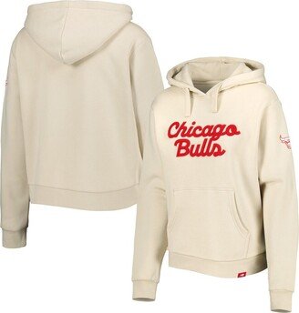 Women's Sportiqe Cream Chicago Bulls Leona Ava Fleece Tri-Blend Pullover Hoodie