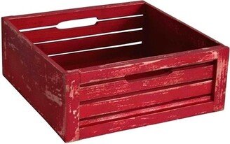 Wald Imports Antique Red Slat Crate