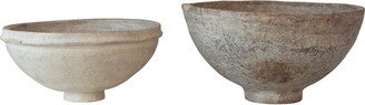 Found Decorative Paper Mache Bowls, Set of 2