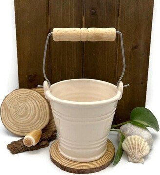 Ceramic Beach Pail - Soft White Finish