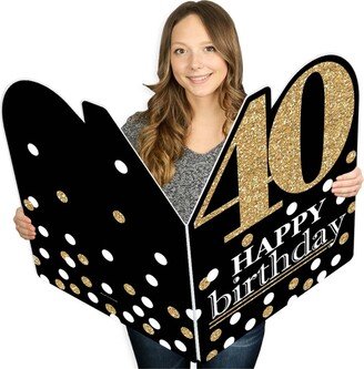 Big Dot Of Happiness Adult 40th Birthday - Gold - Giant Greeting Card - Big Shaped Jumborific Card