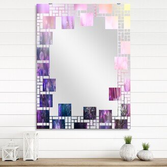 Designart 'Growing and Blooming Lavender' Floral Printed Wall Mirror