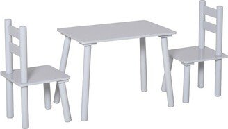 Kids Wooden Table and Chair Set, Play Activity Table for Arts, Crafts, Dinning, and Reading for Toddlers Age 2 to 5, Gray