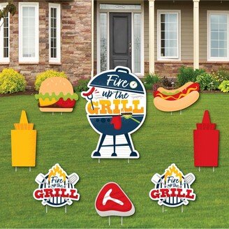 Big Dot Of Happiness Fire Up the Grill - Outdoor Lawn Decor - Summer Bbq Picnic Yard Signs - Set of 8