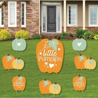 Big Dot of Happiness Little Pumpkin - Yard Sign and Outdoor Lawn Decorations - Fall Birthday Party or Baby Shower Yard Signs - Set of 8