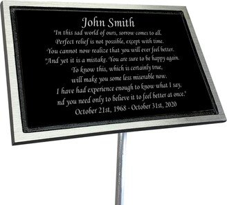 Memorial Plaque, Grave Marker, Remembrance Outdoor, Indoor Cast Aluminum Plaque With Stake, Personalized Engraved
