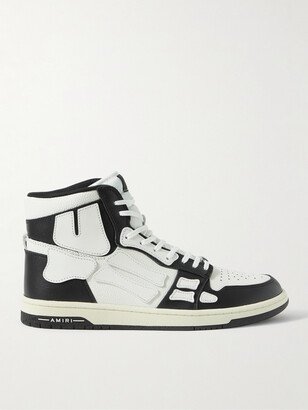 Skel-Top Colour-Block Leather High-Top Sneakers