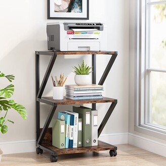 Farfarview 3-Tier Printer Stand, Industrial Printer Cart with Storage